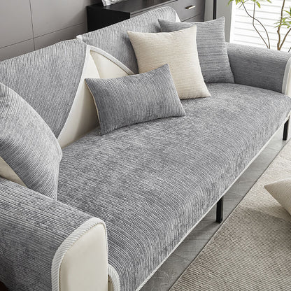 🔥Simple Striped Chenille Anti-scratch Couch Cover