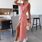 💥Solid Button Pocket Denim Dress