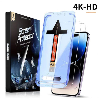Protection d'écran en verre trempé HD/anti-espion avec kit d'alignement automatique