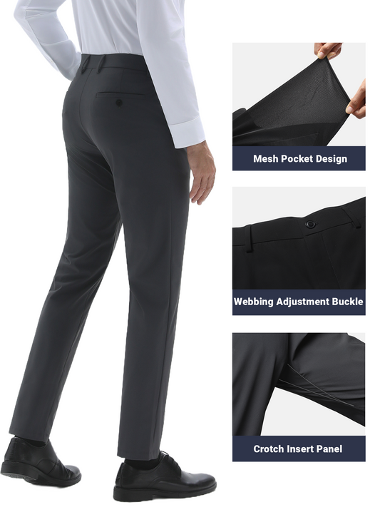 Pantalon à Jambe Droite et Grande Élasticité