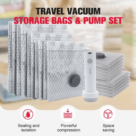 Sacs de rangement sous vide pour les voyages et kit de pompe portable📢📢3 dernières heures : Grande vente ，Jusqu'à épuisement des stocks