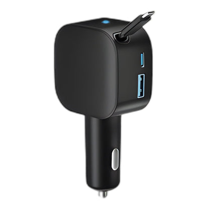 Chargeur de Voiture Compact à Câble Rétractable
